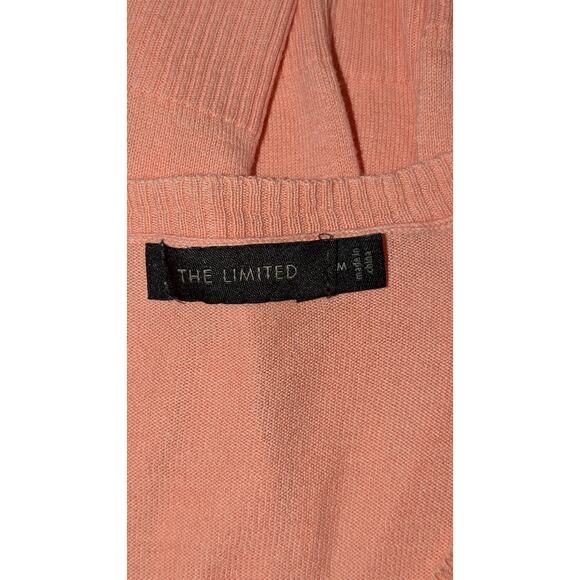 The Limited Peach V-Neck 3/4 Sleeve Pullover Sweater Knit Top Lightweight Medium - Picture 4 of 5